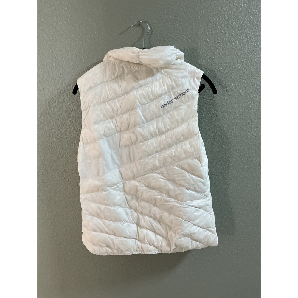 Under Armour Womens White Puffer Vest Full Zip Quilted Sleeveless Jacket Medium - Picture 2 of 5